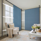 100% Blackout Room Divider Curtains Sets Blue 2 Panels W100 x L84in No Drill - Image 9