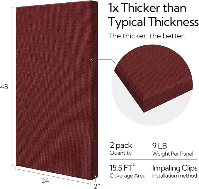 Olanglab Sound Acoustic Panels 2 Pack, Large Sound Proof Panels - Image 4
