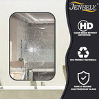 20x30 Inch Black Wall Mirror for Bathroom, Brushed Metal Framed Mirror - Image 5