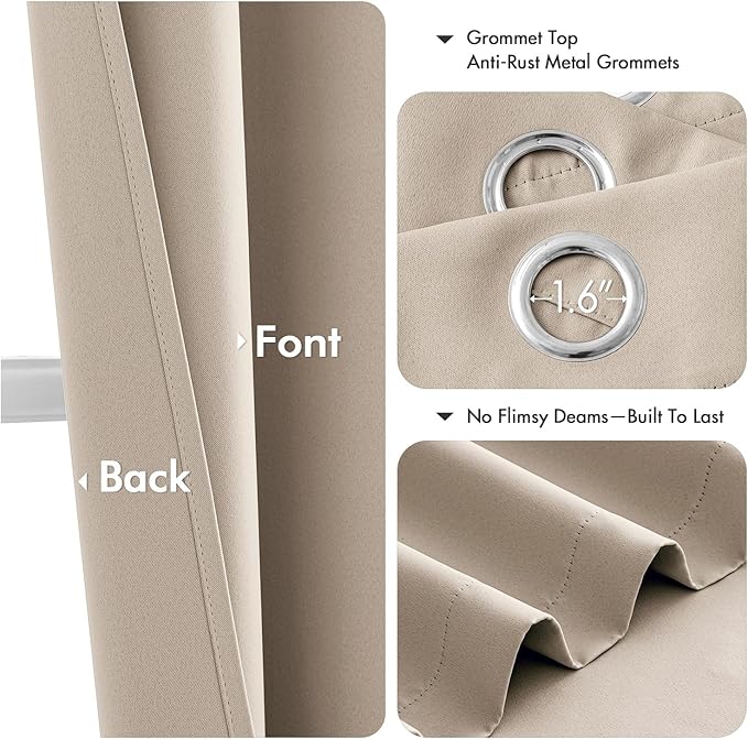 MIULEE Blackout Curtains for Bedroom Living Room 2 Panels, Thermal Insulated - Image 4