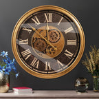 October Elf Large Real Moving Gears Wall Clock 24 Inch Vintage Industrial - Image 7