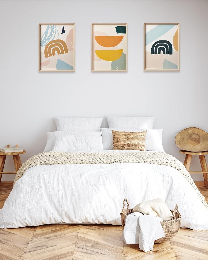 Framed Boho Wall Art for Bedroom, Abstract Canvas Wall Decor, 12x16IN - Image 6
