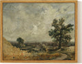 InSimSea Framed Canvas Wall Art, Vintage Landscape Painting, Rustic Nature by InSimSeaArt