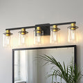 DORESshop Bathroom Light Fixtures, 5-Light Gold and Black Bathroom Lighting by DORESshop