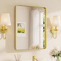 TETOTE Brushed Gold Bathroom Mirror, 24 x 30 Inch Metal Framed Mirror, Brushed by TETOTE