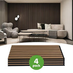 Art3d 4-Pack 12" x 24" Soundproof Wood Slat Panels, 8 sq.ft Acoustic Wall Panels - Image 2
