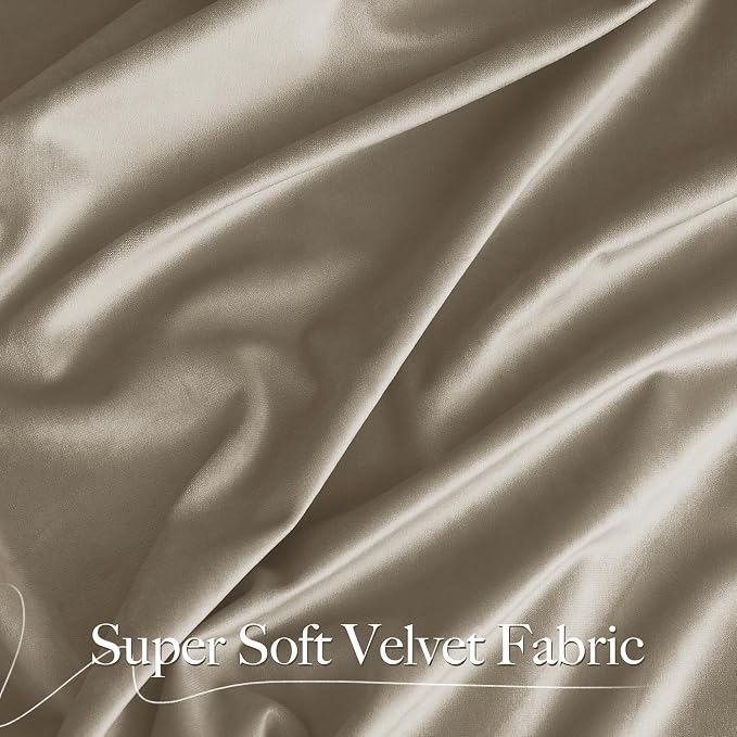 NICETOWN Living Room Camel Velvet Curtains 12 ft Length, Sound and Sunlight - Image 2