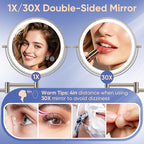 FUNTOUCH 9" Wall Mounted Lighted Makeup Mirror - Image 2