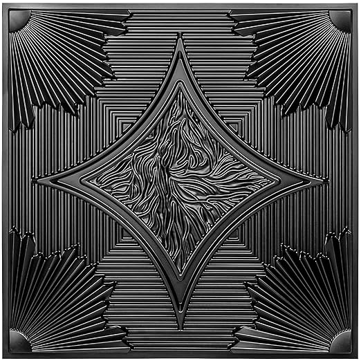 Art3d Drop Ceiling Tiles 24x24 in Black, 3D Wainscoting Panels Glue Up 2x2 - Image 2