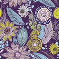 Purple Boho Wallpaper Peel and Stick, Vintage Yellow Floral Contact Paper 17.5" by Laatse