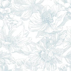 Ismoon Large Floral Peel and Stick Wallpaper Boho White and Blue Contact Paper by Ismoon