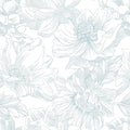 Ismoon Large Floral Peel and Stick Wallpaper Boho White and Blue Contact Paper by Ismoon