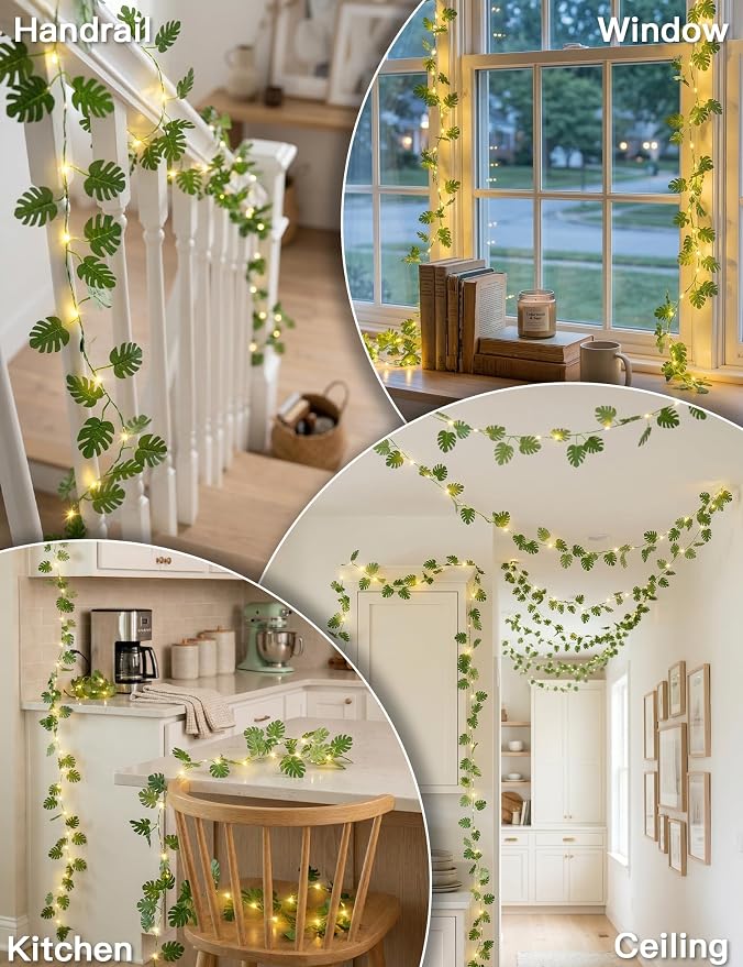 suddus Vines with Fairy Lights Battery & USB Powered Operated, 33ft 100 LED - Image 4
