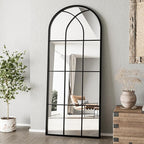 Mirror Full Length, Window Pane Wall Black Full Body Mirrors, Oversize by ZMYCZ