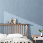 Grasscloth Textured Wallpaper Blue Peel and Stick 24inX393in Fabric Wall Paper - Image 6