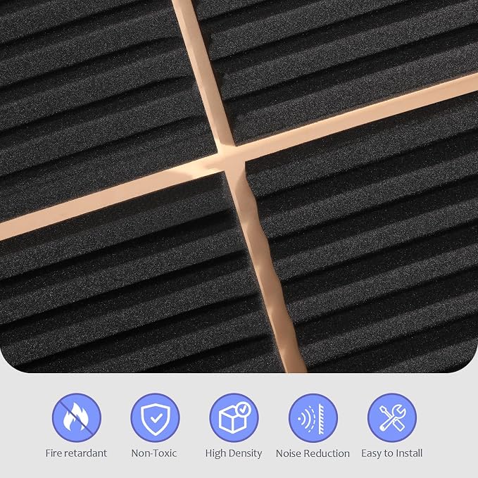 80 Pack Acoustic Foam Panels, High Density Sound Absorbing Panels, Soundproof - Image 6
