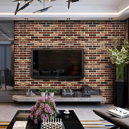 10-Pack 52 Sq.Ft 3D Wall Panels Peel and Stick 3D Faux Brick Wallpaper Peel and - Image 2