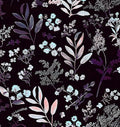 Laatse Vintage Purple Wallpaper Peel and Stick Dark Floral Wallpaper 17.5'' x by Laatse