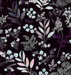 Laatse Vintage Purple Wallpaper Peel and Stick Dark Floral Wallpaper 17.5'' x by Laatse