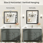 Briivue 36x32 Inch Black Bathroom Mirror - Image 6