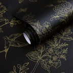 Froluya Black and Gold Wallpaper Peel and Stick Wallpaper 17.7"x590.5" Vintage - Image 9