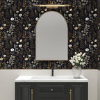Vintage Adhesive Shelf Liner Contact Paper, 17.5" x 78" Black Floral Theme - Image 4