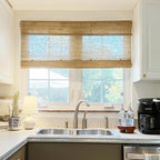 TWOPAGES Custom Cordless Natural Woven Roman Shades, No Drill or Motorized - Image 2