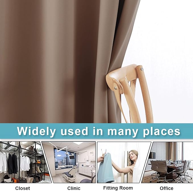 RYB HOME Partition Room Divider Curtains Blackout Privacy Seperating Space - Image 5