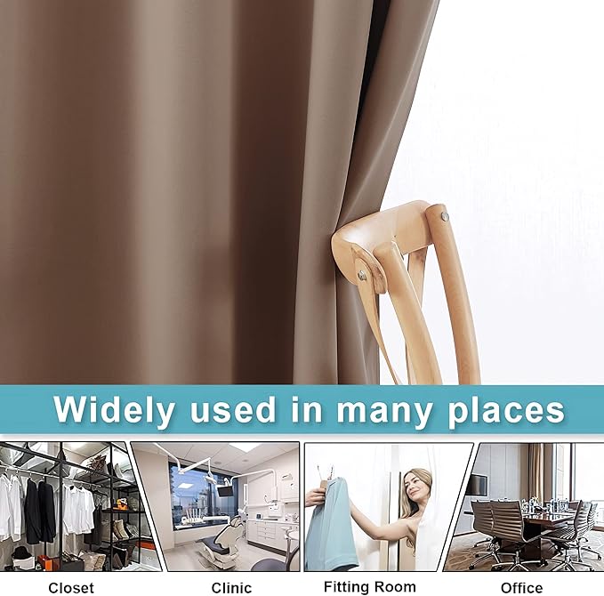 RYB HOME Blackout Room Divider Curtains Thermal Insulated Energy Efficiency - Image 5