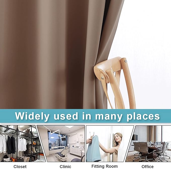 RYB HOME Blackout Room Divider Curtain Portable Light Block Thermal Insulated - Image 5