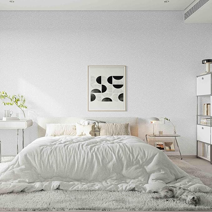 Abyssaly White Wallpaper Peel and Stick 15.7" x 196.8" Silk Embossed White - Image 7