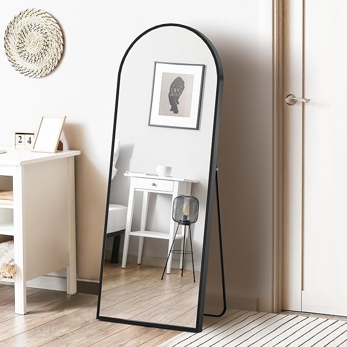Sweetcrispy 64"x21" Arched Full Length Mirror, Leaning or Standing Full Body - Image 9