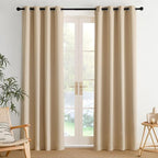 NICETOWN Room Darkening Draperies Curtains Panels, 2 Panels Biscotti Beige W52 by NICETOWN