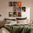 Black Culture Wall Art Set of 9, Living Room, Neutral Color Home Decor - Image 6