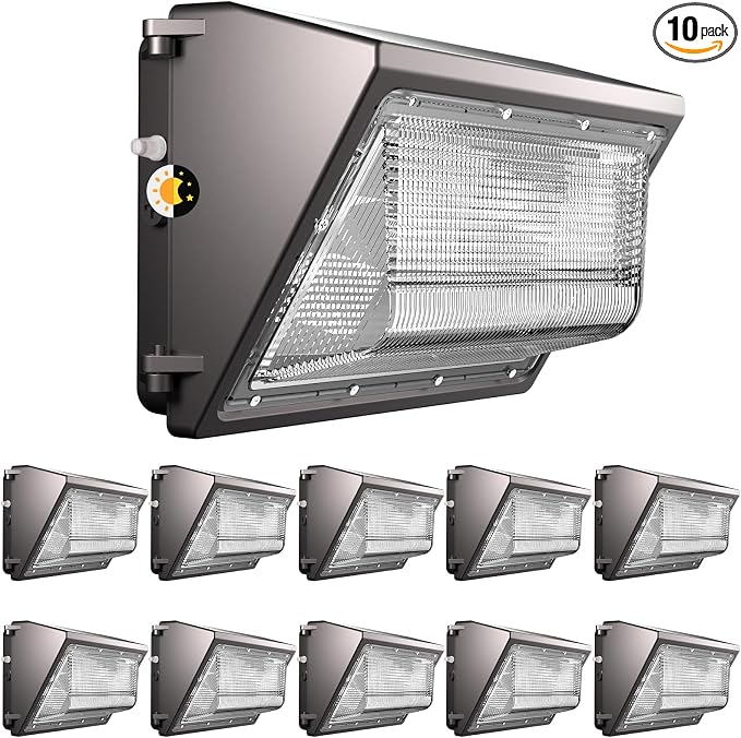 Lightdot 10Pack 120W LED Wall Pack Lights, 100-277v Dusk to Dawn by LightdotLighting