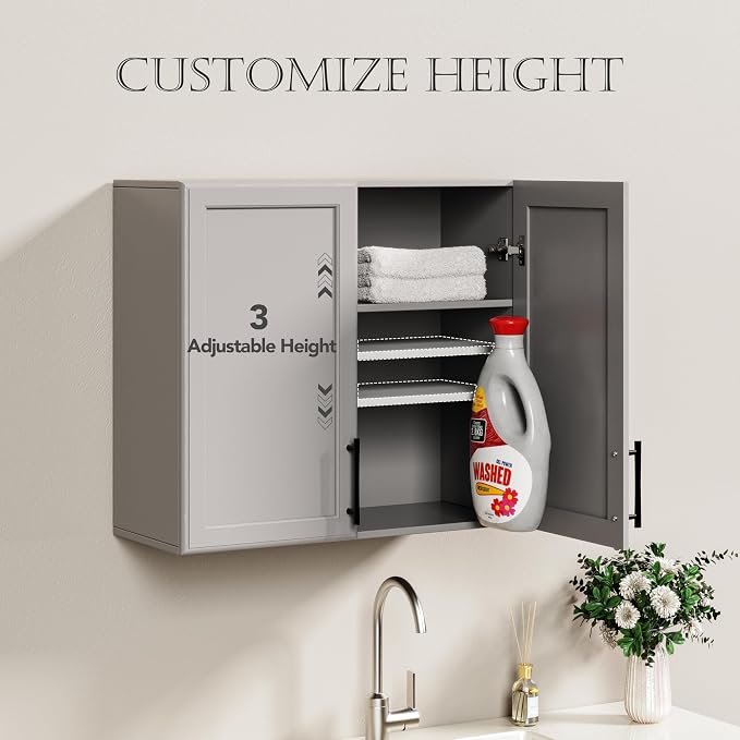 FIMELLO 47.2" W Wall Cabinets for Laundry Room, Kitchen Wall Cabinets, Hanging - Image 5