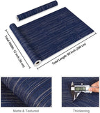 CRE8TIVE Dark Blue Grasscloth Peel and Stick Wallpaper Textured Blue Contact - Image 8