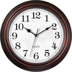 Wall Clock, 12 Inch Vintage Retro Silent Quality Wall Clocks Battery Operated by HYLANDA