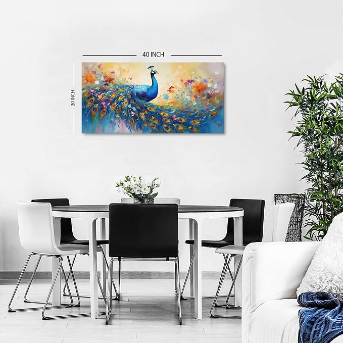 Abstract Peacock Wall Art Colorful Peacock Pictures Wall Decor Abstract Bird - Image 2