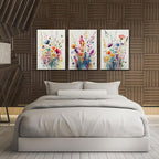 KISSFOX 3 Piece Canvas Wall Art Wildflowers Wall Decor Floral Pictures - Image 6