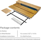 BGMG Wood Floating Shelves for Wall 30 inch Set of 2, Rustic Wooden Wall Mount - Image 7