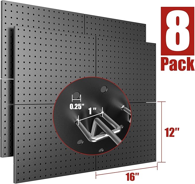 Peg Board 8 Pack Metal Pegboard Panels - Image 3