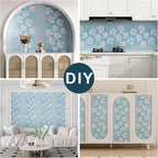 Blue Flora Peel and Stick Wallpaper 20.8"x394" Thick Slight Embossed Linen - Image 6