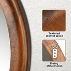 CULER Round Wall Mirrors 30 Inch, Wood Rustic Decorative Transitional Mirror - Image 2