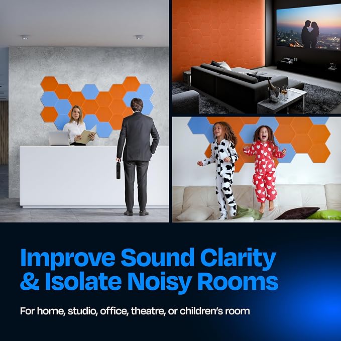 Acoustic Panels 12-Pack Soundproof Wall Panels 12"X10.4"X0.4" Sound Panels High - Image 4