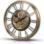 CLXEAST 28 Inch Gold Moving Gear Wall Clock - Image 9