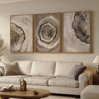 Large Framed Neutral Vintage Wall Art - Image 2