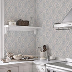 Toduso Peel and Stick Wallpaper Vintage Wall Paper Boho Contact Paper Blue - Image 2