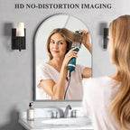 30" x 40" Silver Arched Mirror, Large Arch Bathroom Vanity and Wall Decor Mirror - Image 7