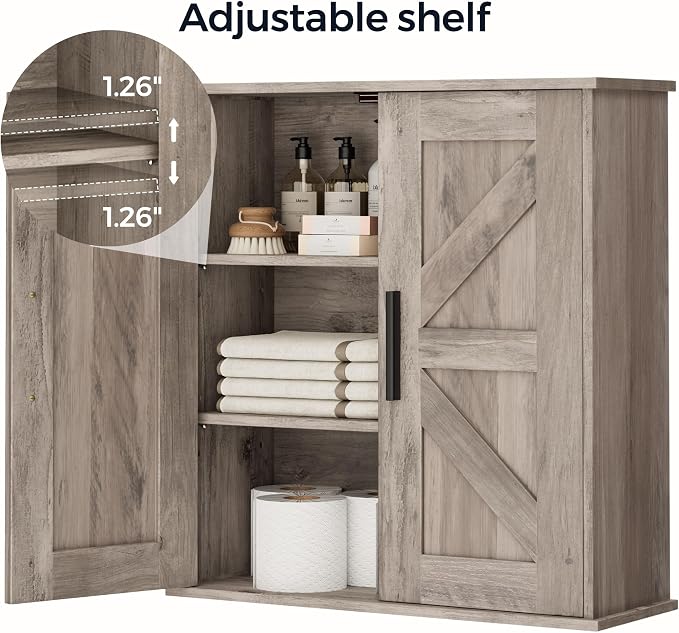 Homleke Bathroom Wall Cabinet, Over Toilet Storage Cabinet - Image 5